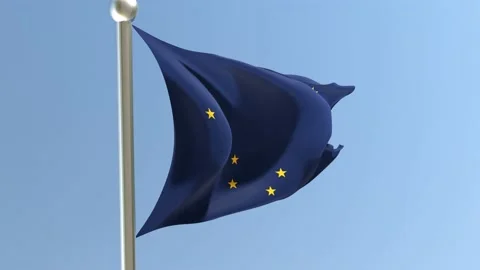 Alaska flag on flagpole. AK flag fluttering in the wind. Video stock 170057282