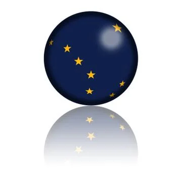 Alaska Flag Sphere 3D Rendering Stock Illustration
