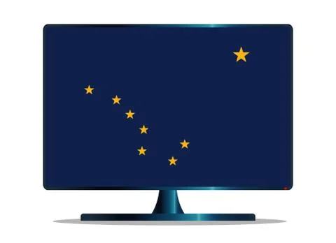 Alaska Flag TV Stock Illustration