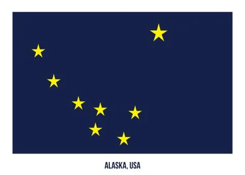 Alaska Flag Vector Illustration on White Background. USA State Flag Stock Illustration