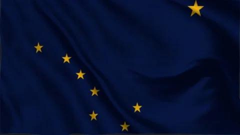 Alaska flag waving in 3D animation. Stock Footage 316877367