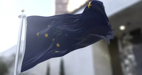 Alaska flag waving-seamless-loop-4k-60fps Stock Footage 344849851
