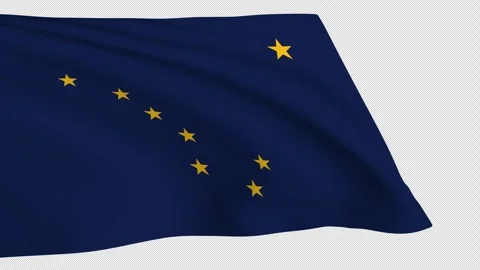 Alaska flag waving on a transparent background Stock Footage 323639287