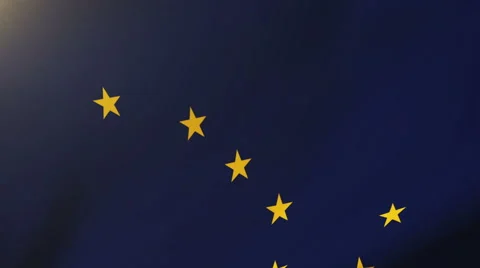 Alaska flag waving in the wind. Looping sun rises style.  Animation loop Video stock 48155270