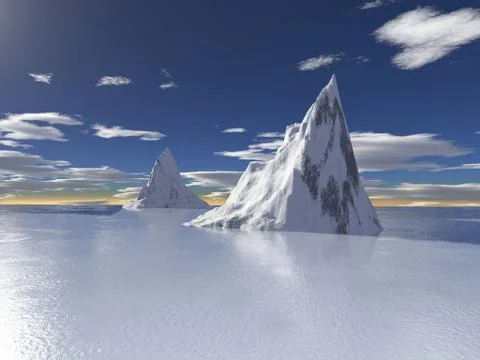 Alaska glacier, 3d render Stock Illustration