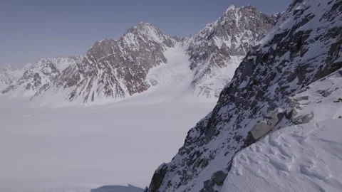 Alaska glacier drone push forward Stock Footage 246711188