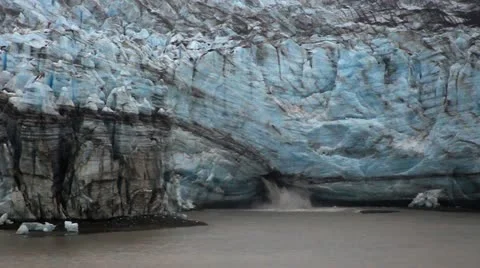 Alaska glacier waterfall Stock Footage 11024084