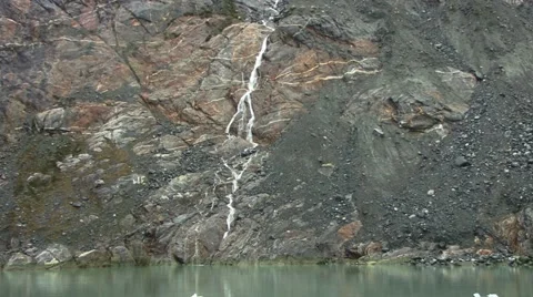 Alaska Glacier Waterfall Video stock 63380993