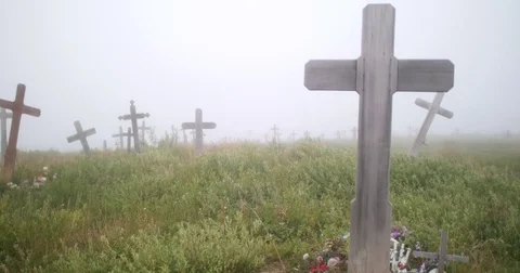 Alaska Graveyard Stock Footage 74536367