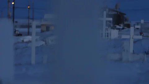 Alaska graveyard on island Stock Footage 116898642