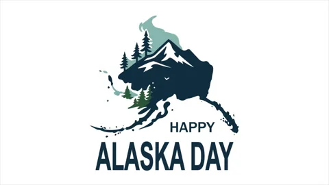 Alaska happy day nature map Video stock 346410248