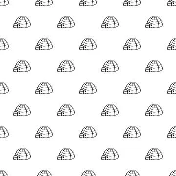 Alaska igloo pattern seamless Stock Illustration