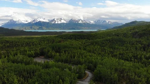 Alaska Landscape Snow Capped Mountains Video stock 101079408