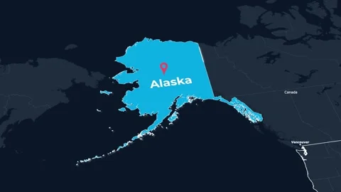 Alaska Map Animation Locator Zoom 4K Motion Graphic Stock Footage 341769226
