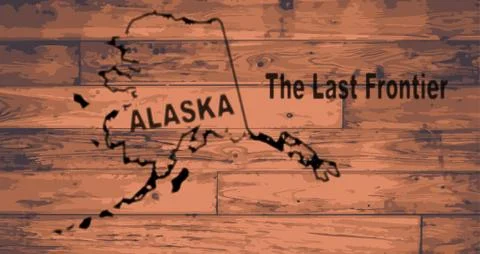 Alaska Map Brand Illustrazione stock