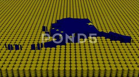 Alaska map flag with oil barrels illustration Stock Illustrationen