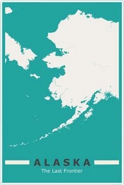 Alaska map with its nickname Stock Illustration