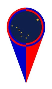 Alaska Map Pointer Location Flag Stock Illustration