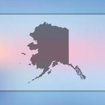 Alaska map. Vector silhouette of Alaska. Blurred background Stock Illustration