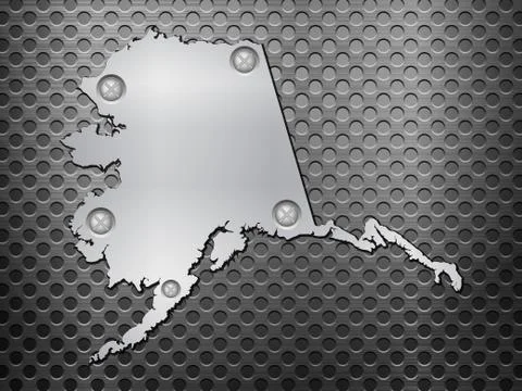 Alaska metal map Illustrazione stock