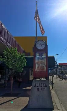 The Alaska mint clock Stock Photos
