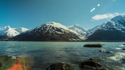 Alaska Mountain Lake Timelapse 스톡 동영상 310563403