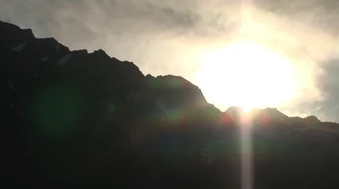 Alaska Mountain Sun flare Stock Footage 44192790