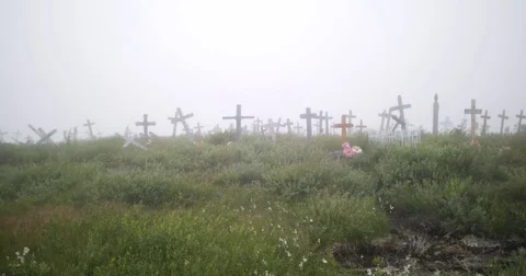 Alaska Native Cemetary Stock Footage 74536357