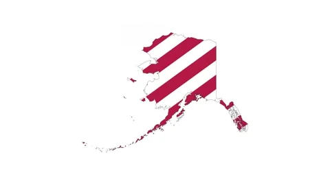 Alaska outline map animation with flag colors Stock Footage 306669270