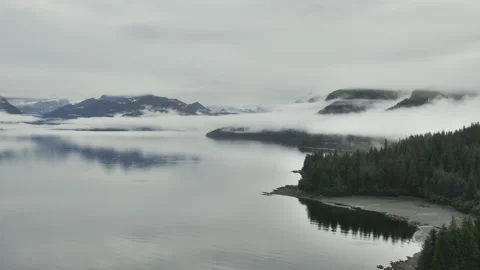 Alaska overcast clouds drone timelapse Stock Footage 232895694