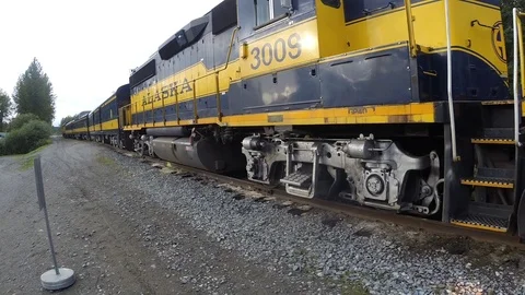 Alaska Railroad train 스톡 동영상 93869267