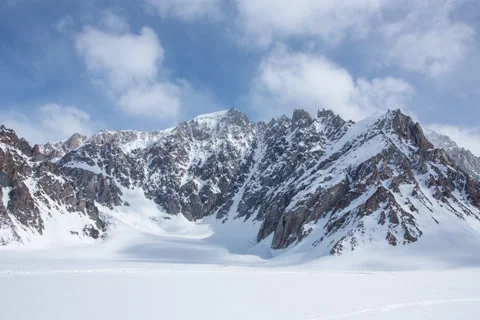 Alaska Range - Mountains with snow and clouds moving timelapse Stock Footage 246708918