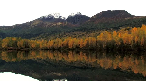 Alaska Reflection lake in the fall Stock Footage 40466436