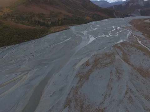 Alaska River bed estuary Stock Footage 80401758