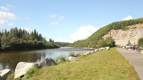 Alaska River Trees Stock Footage 38778847