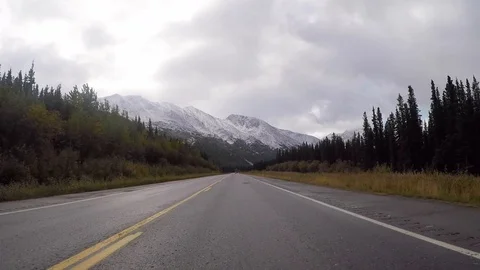 Alaska roads driving shot Stock Footage