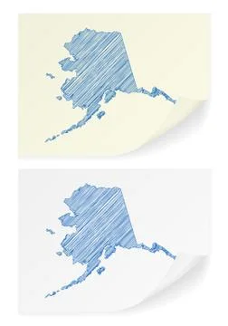 Alaska scribble map 스톡 일러스트