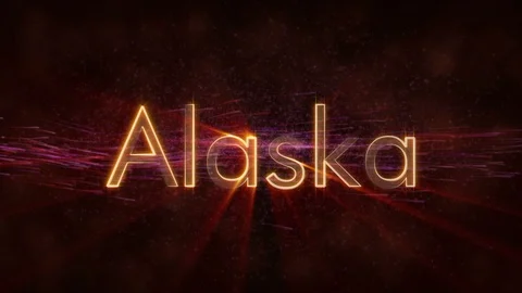 Alaska - Shiny looping state name text animation Stock Footage 99572453