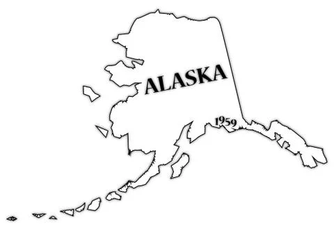 Alaska State and Date Stock Illustration