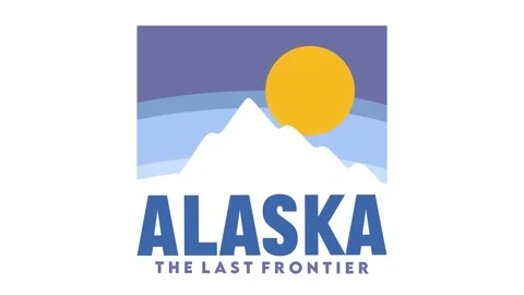 Alaska state with beautiful mountain view silhouette Stock Footage 307807151