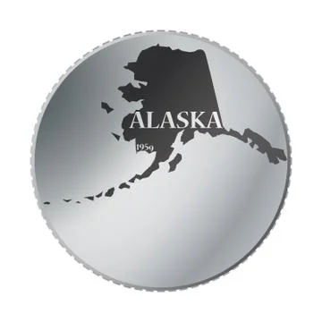 Alaska State Coin Stock Illustration