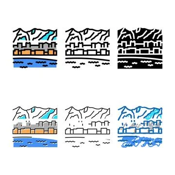 Alaska state color icon vector clean Stock Illustration