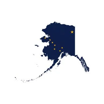 Alaska State Flag Map Stock Illustration