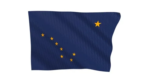 Alaska state flag waving in the wind 스톡 동영상 343902231