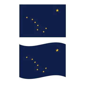 Alaska State Flag on white background. State symbol of Alaska. flat style. Stock Illustration