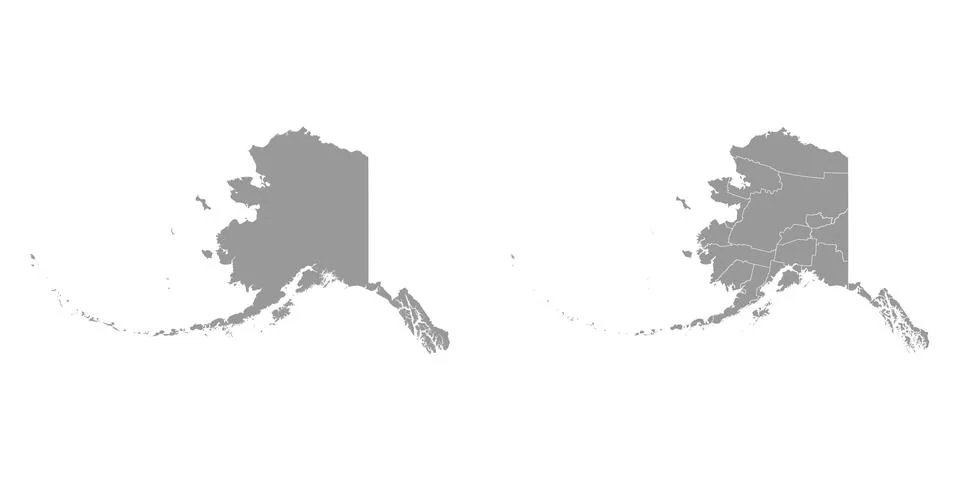 Alaska state gray maps. Vector illustration. Stock Illustration