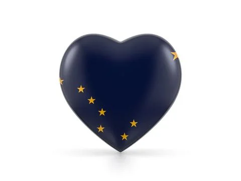 Alaska state heart flag Stock Illustration