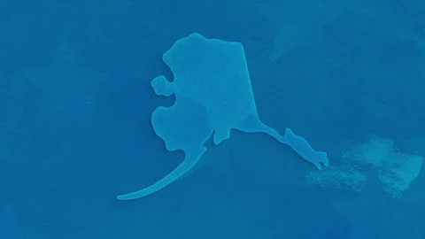 Alaska State Map with Blue Dotted Texture Stock-Footage 347266055