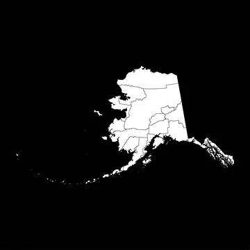 Alaska state map with boroughs. Vector illustration. Stock-Illustration