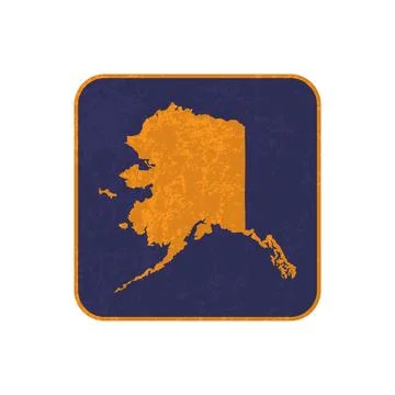 Alaska state map square with grunge texture. Vector illustration. 스톡 일러스트